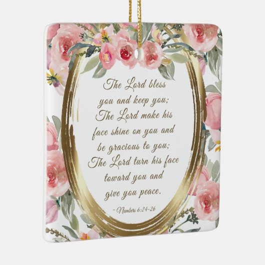 Zahlen 6:24-26 Der Herr segne euch Weihnachten Keramikornament (Rechts)