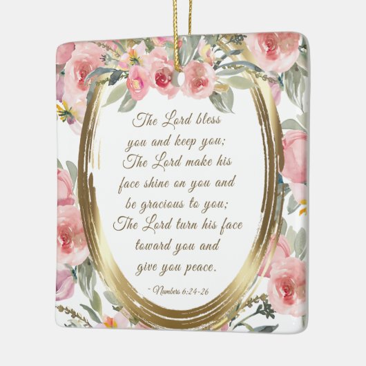 Zahlen 6:24-26 Der Herr segne euch Weihnachten Keramikornament (Links)