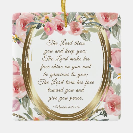Zahlen 6:24-26 Der Herr segne euch Weihnachten Keramikornament (Vorderseite)