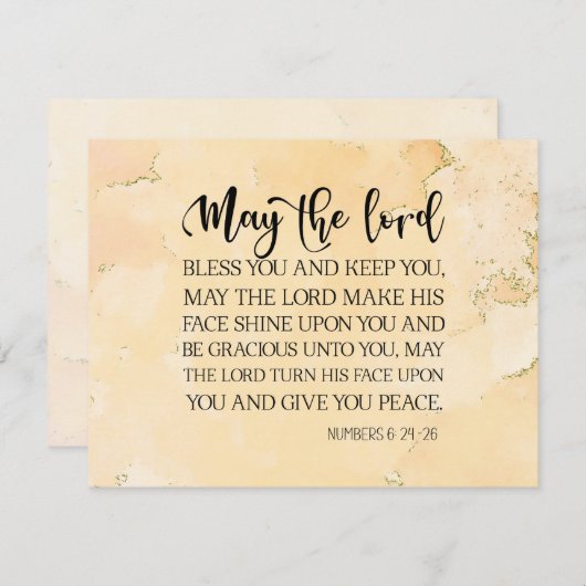 Zahlen 6:24-26 Der Herr segne Sie Ihre Flachkarte (Vorne/Hinten)
