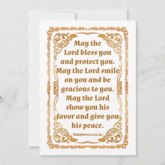 Zahlen 6:24-26 Flat Dankeschön Karte (Vorderseite)