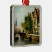 Zahlen auf einem Kanal, Amsterdam (Öl auf Platte) Ornament Aus Metall (Rechts)