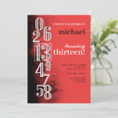 Zahlen auf Grunge Hintergrund Geburtstagsparty Einladung (Stehend Vorderseite)
