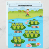 Zählen der Frösche-Tabelle für Kinder (Vorne/Hinten)