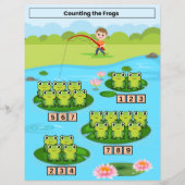 Zählen der Frösche-Tabelle für Kinder (Vorderseite)
