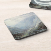 Zahlen, die auf der Bahn durch einen felsigen Gor Untersetzer (Linke Seite)