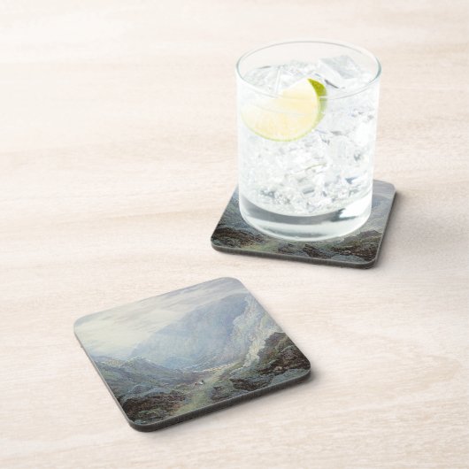 Zahlen, die auf der Bahn durch einen felsigen Gor Untersetzer (Rechte Seite)