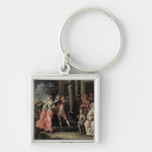 Zahlen, die außerhalb eines Palastes (Paare, Schlüsselanhänger