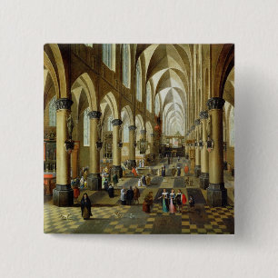 Zahlen erfasst in einem Kirchen-Innenraum Button