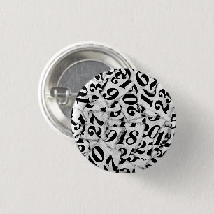 Zahlen Figuren Typ Collage Kunst Pin Button
