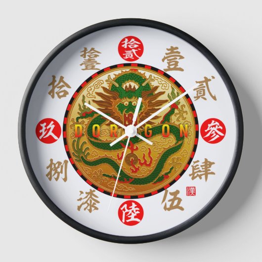 Zahlen für Drachen und altes Kanji Uhr (Vorderseite)