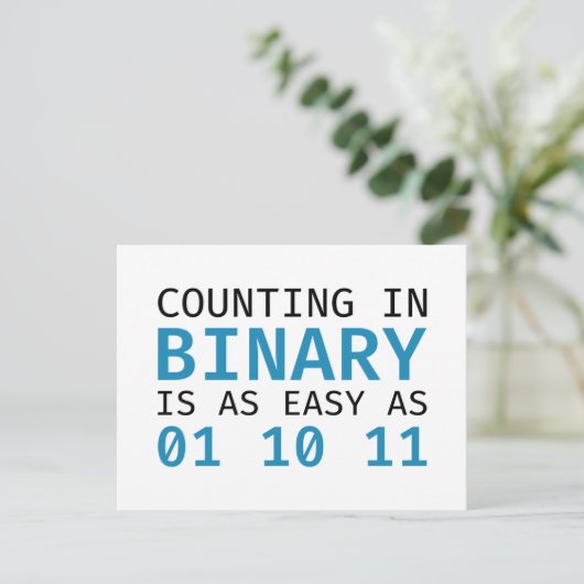 Zählen im Binärbereich Postkarte (Stehend Vorderseite)