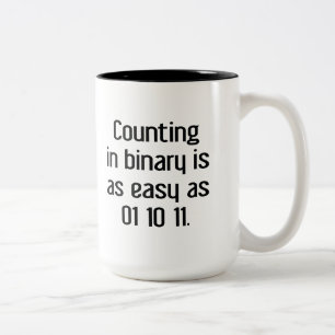 Zählen im Binärbereich Zweifarbige Tasse