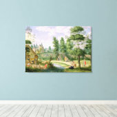 Zahlen im Rahmen eines Landhauses Leinwanddruck (Insitu (Holzboden))