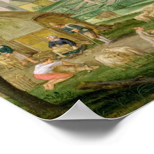 Zahlen im Rahmen eines Landhauses Poster (Ecke)