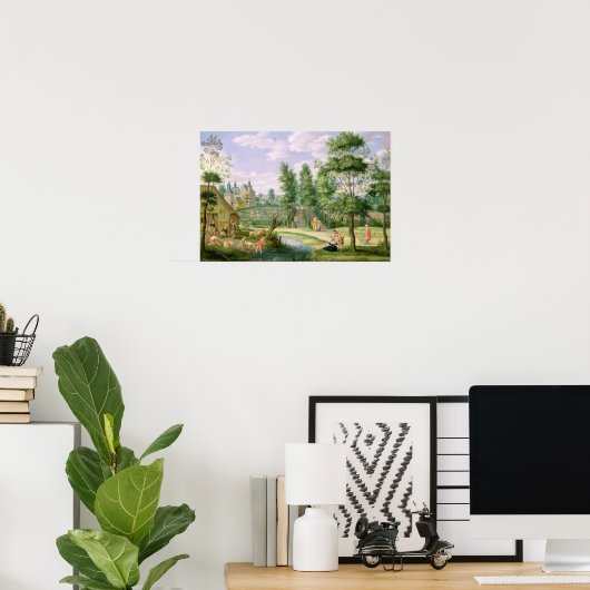 Zahlen im Rahmen eines Landhauses Poster (Heimbüro)