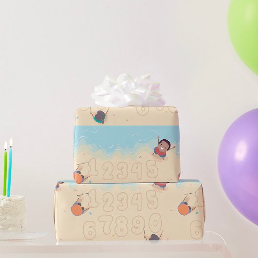 Zahlen im Sand Geschenkpapier