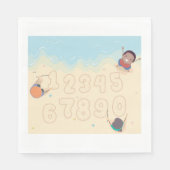 Zahlen im Sand Serviette (Vorderseite)