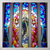 Zahlen in einem Fenster mit festgehaltenem Glas Poster (Vorne)