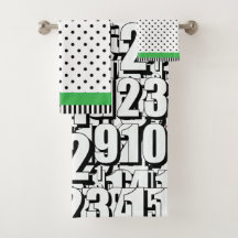 Zahlen Kinder Schwarz-weiße Punkte grün