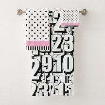 Zahlen Kinder Schwarz-weiße Punkte rosa