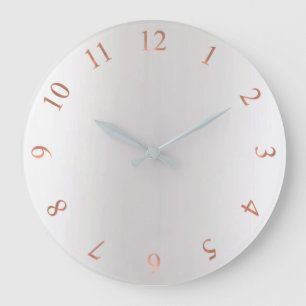 Zahlen kupferner Rosen-GoldGlitzer-graue Silber US Große Wanduhr