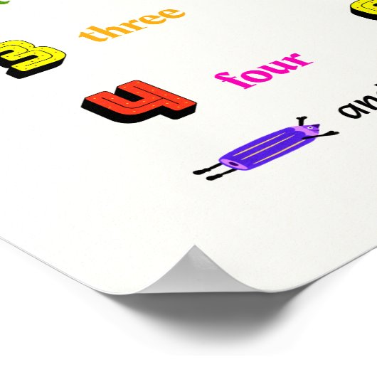 Zahlen lernen für Kinder Poster (Ecke)