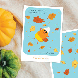 Zählen meiner Segnungen | Sky Blue Candy Corn Fall Feiertagskarte