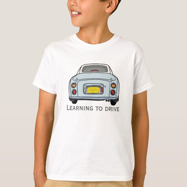 Zahlen Niedlicher "Blue Figaro Car Learning to Dri T-Shirt (Vorderseite)