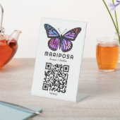 ZAHLEN PER QR-Code SCAN Schmetterling Esthetikerin Sockelschild (In SItu)