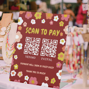ZAHLEN PER QR CODE SCANNEN 2 QR CODE Groovy Daisie Sockelschild