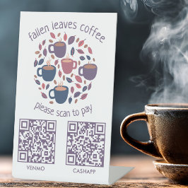 ZAHLEN PER QR CODE SCANNEN Espresso Coffee Shop Sockelschild