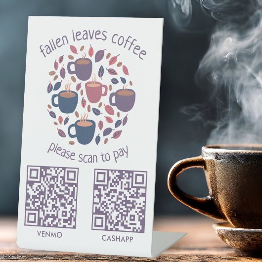ZAHLEN PER QR CODE SCANNEN Espresso Coffee Shop Sockelschild