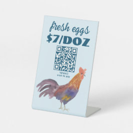 ZAHLEN PER QR-SCAN Eier zum Verkauf Wasserfarbe Hu Sockelschild