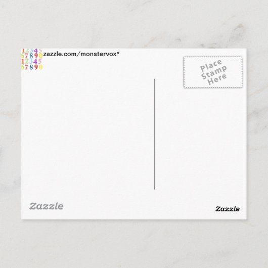 Zahlen Postkarte (Rückseite)