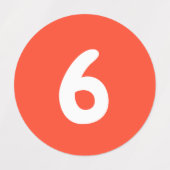 Zahlen Rote Aufkleber (Design 1)