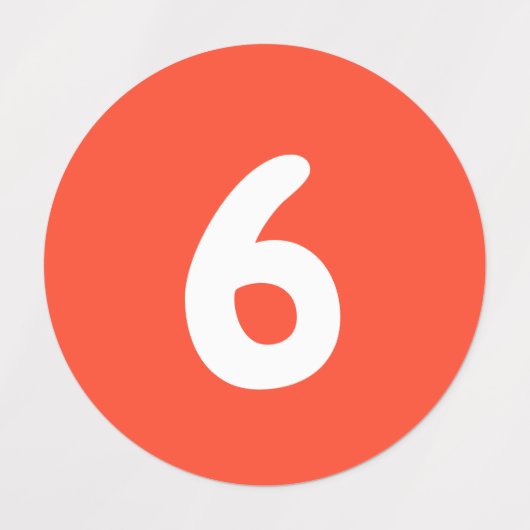 Zahlen Rote Aufkleber (Design 1)