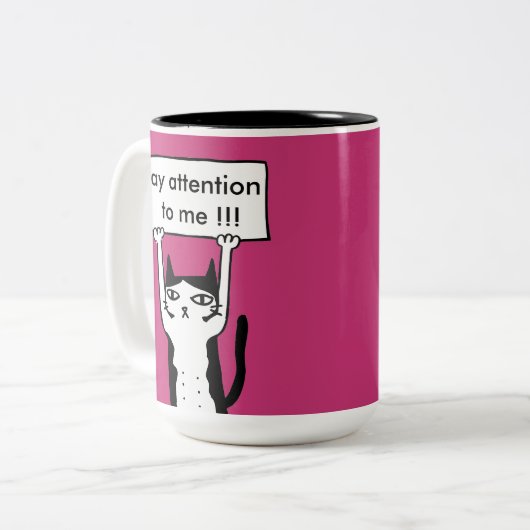 Zahlen Sie Aufmerksamkeit zu mir das Brett, das Zweifarbige Tasse (Vorderseite Links)