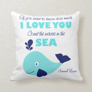 Zählen Sie das Whale Nautical Keepake Pillow Whal Kissen