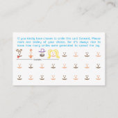 Zahlen Sie ihm Vorwärtskarten Visitenkarte (Rückseite)