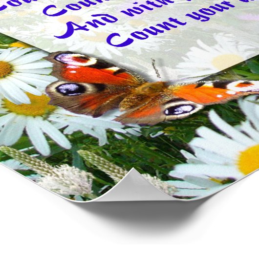 "ZÄHLEN SIE IHR LEBEN NACH LÄCHEN" inspirierend Poster (Ecke)