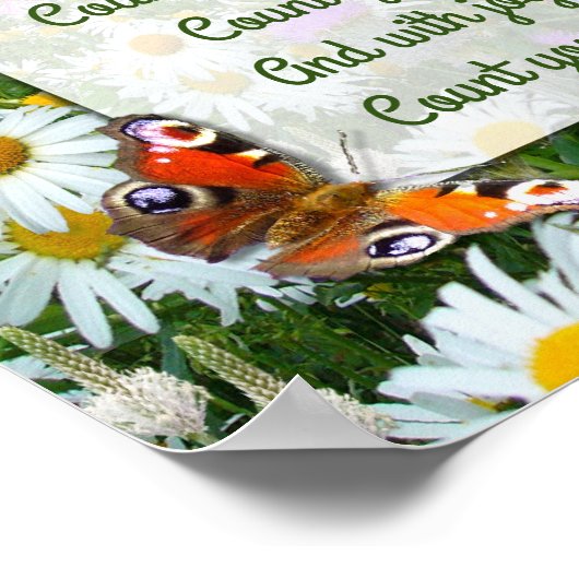 "ZÄHLEN SIE IHR LEBEN NACH LÄCHEN" POSTER (Ecke)