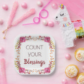 Zählen Sie Ihr Segen Erntedank Abendessen Party Pappteller (Party)