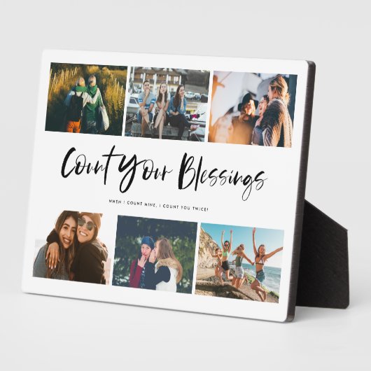 Zählen Sie Ihre Angebotsnotierung Foto Collage Fotoplatte (Seite)