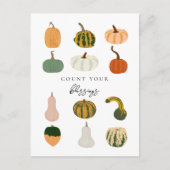 Zählen Sie Ihre Segen Pumpkins fallen Postkarte (Vorderseite)