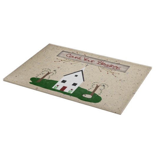 Zählen Sie Ihre Segenskirche Schneidebrett (Ecke)