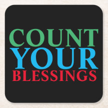 Zählen Sie Ihre Segnung Papier Untersetzer Inspira