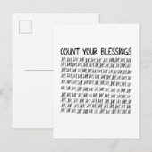 Zählen Sie Ihre Segnungen Einladungspostkarte (Vorne/Hinten)