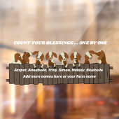 Zählen Sie Ihre Segnungen Rustikale 8 Ziegen auf Z Fensteraufkleber (Blatt 2)