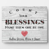 Zählen Sie Ihre Segnungen rustikale Erntedank Fami Fotoplatte (Vorderseite)